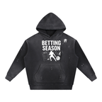 Betting Season Vintage Washed Frayed Fleece Hoodie