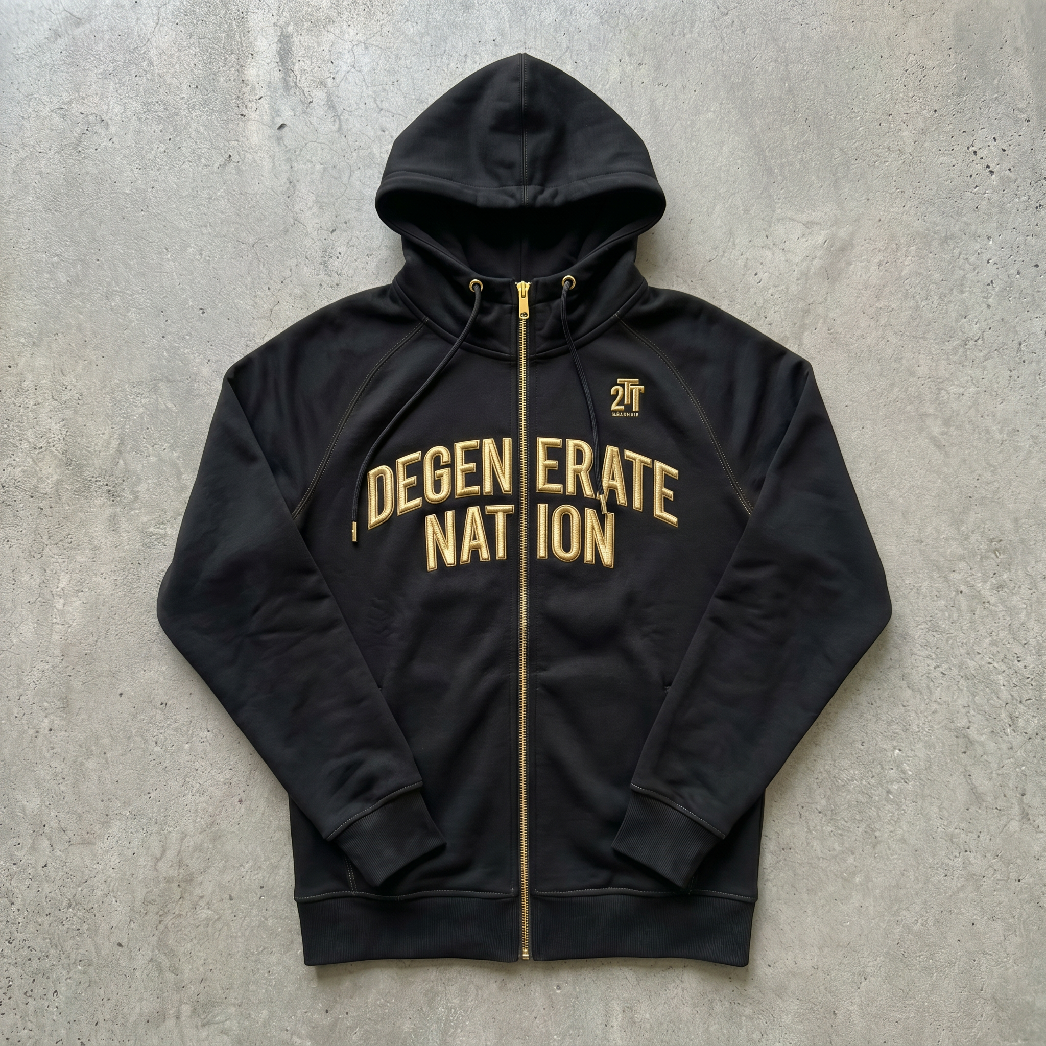 Degenerate Nation - Black, Zip Up Hoodie