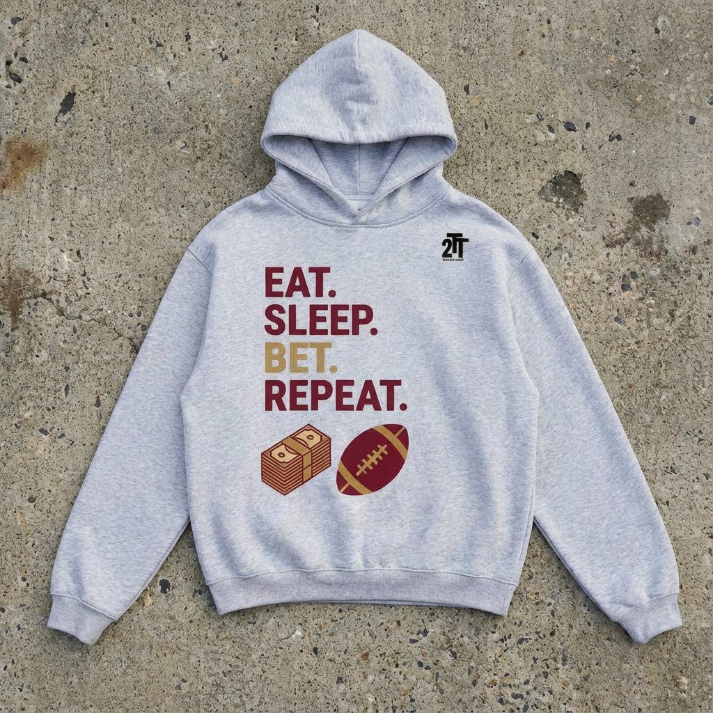 Eat. Sleep. Bet. Repeat. Fleeced Boxy Hoodie