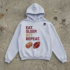 Eat. Sleep. Bet. Repeat. Fleeced Boxy Hoodie