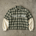 Risk Taker – Layered Plaid Cropped Shirt Jacket