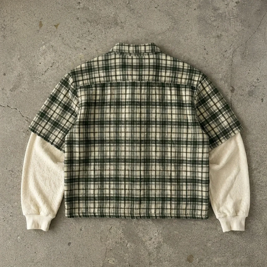 Risk Taker – Layered Plaid Cropped Shirt Jacket