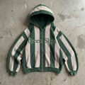 Green Motion – Striped Waffle Zip Hoodie